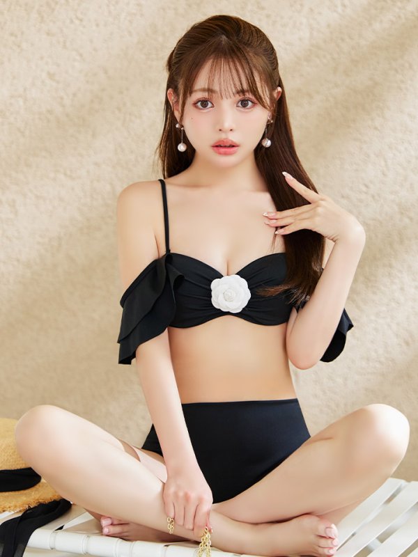 画像17: 【即日発送】【ビキニ】【水着】カメリアフラワービキニ 2点セット [YMT] (17)