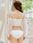画像21: 【ビキニ】【水着】フリルティアードチュールリボンビキニ 3点セット[YMT] (21)