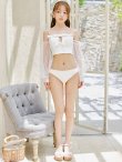 画像8: 【ビキニ】【水着】フリルティアードチュールリボンビキニ 3点セット[YMT] (8)