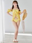 画像36: 【予約 / 6月下旬発送予定】【ビキニ】【水着】 フリルシフォン×オフショルダー ビキニ 2点セット[YMT] (36)