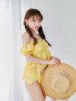 画像39: 【予約 / 6月下旬発送予定】【ビキニ】【水着】 フリルシフォン×オフショルダー ビキニ 2点セット[YMT] (39)