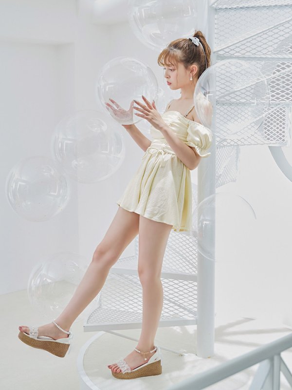 画像10: 【即日発送】【ビキニ】【水着】ビジューオフショルダーワンピースビキニ2点セット [YMT] (10)