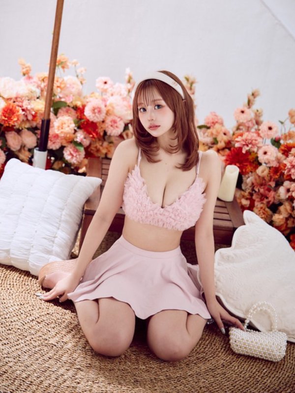 画像3: 【即日発送】【MISTREASS×sugarコラボビキニ】【水着】チュールフレアスカートビキニ 3点セット[YMT] (3)