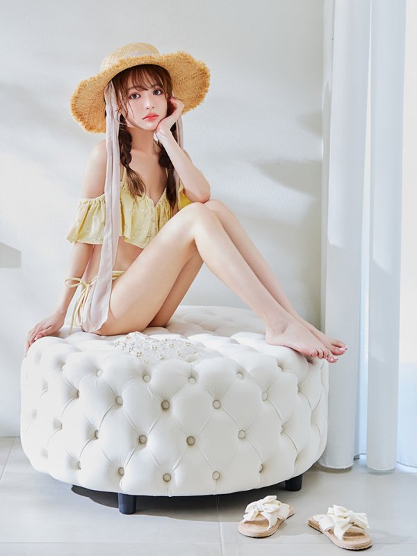 画像17: 【即日発送】【ビキニ】【水着】ビジューオフショルダーフリルビキニ 2点セット[YMT] (17)