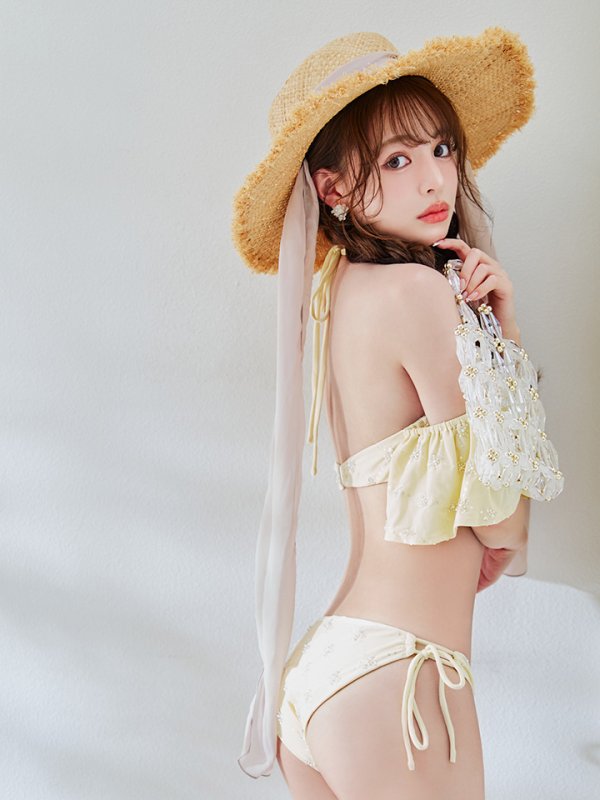 画像20: 【即日発送】【ビキニ】【水着】ビジューオフショルダーフリルビキニ 2点セット[YMT] (20)