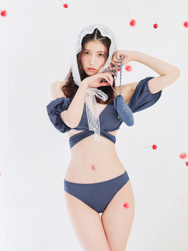 画像35: 【即日発送】【ビキニ】【水着】オフショルデニムビキニ 2点セット [YMT] (35)