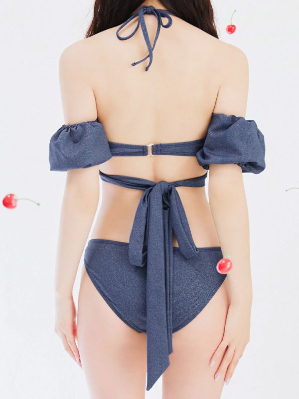 画像21: 【即日発送】【ビキニ】【水着】オフショルデニムビキニ 2点セット [YMT] (21)