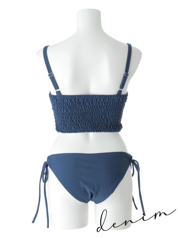 画像22: 【即日発送】【ビキニ】【水着】ビスチェ風ベルトデニムビキニ  2点セット [YMT] (22)