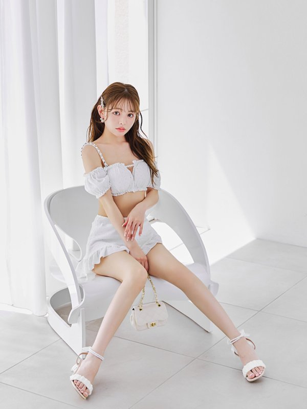 画像21: 【即日発送】【ビキニ】【水着】オフショルフレアスカートビキニ  4点セット[YMT]M274 (21)