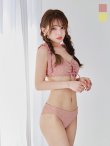 画像2: 【予約 / 6月下旬発送予定】【ビキニ】【水着】 ビジューギャザーフロントリボンビキニ ビキニ 2点セット[YMT] (2)