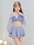 画像9: 【予約 / 6月下旬発送予定】【ビキニ】【水着】オフショルダーシアースリーブビキニ [YMT] (9)