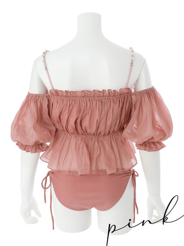 画像46: 【即日発送】【ビキニ】【水着】 パフスリーブフリルビキニ  2点セット[FB01]M282dzp (46)