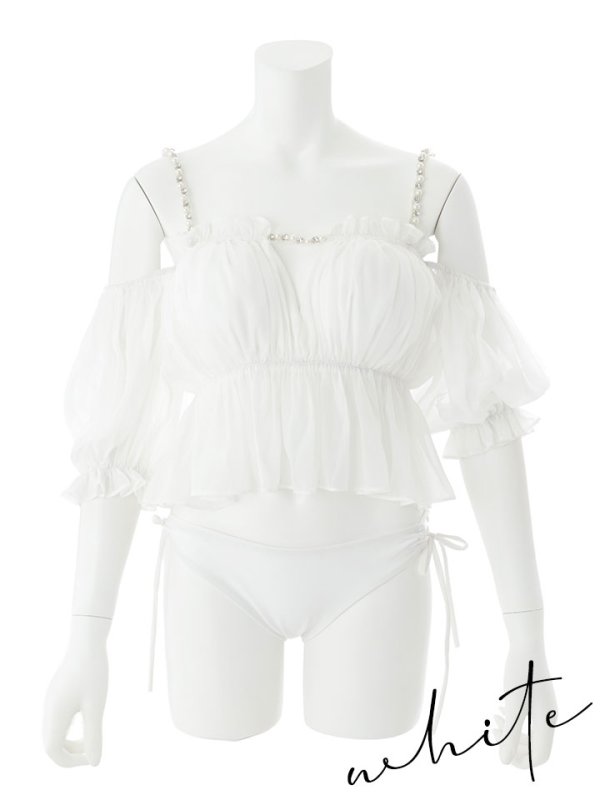 画像47: 【即日発送】【ビキニ】【水着】 パフスリーブフリルビキニ  2点セット[FB01]M282dzp (47)