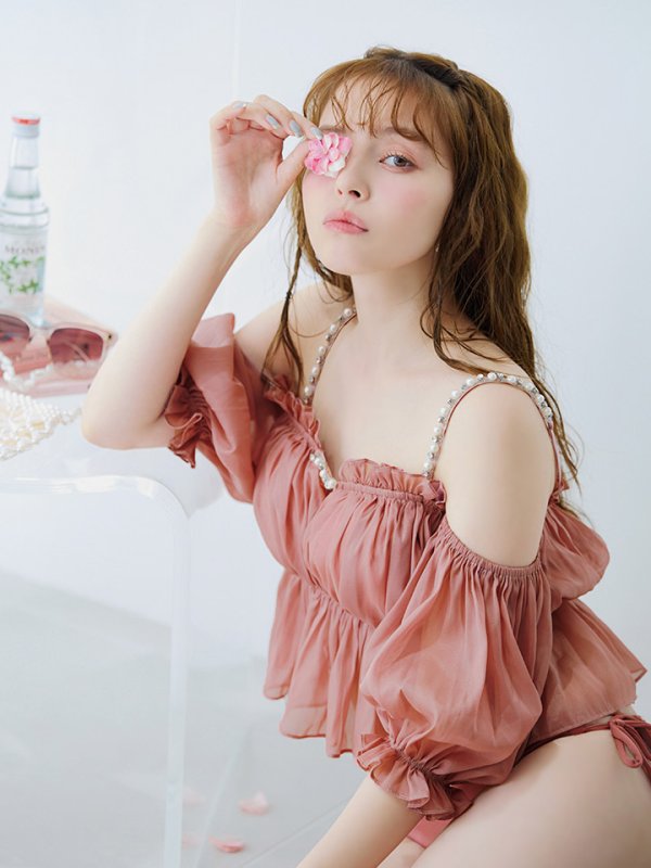 画像23: 【即日発送】【ビキニ】【水着】 パフスリーブフリルビキニ  2点セット[FB01]M282dzp (23)