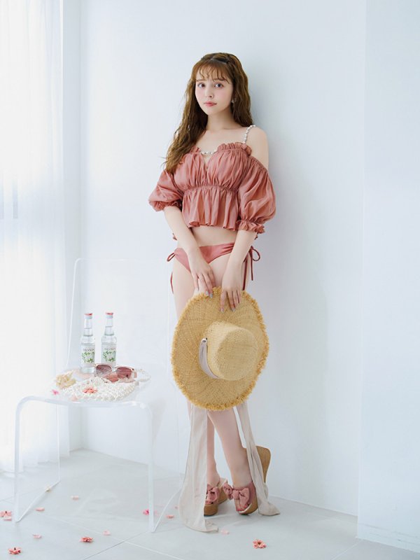 画像27: 【即日発送】【ビキニ】【水着】 パフスリーブフリルビキニ  2点セット[FB01]M282dzp (27)