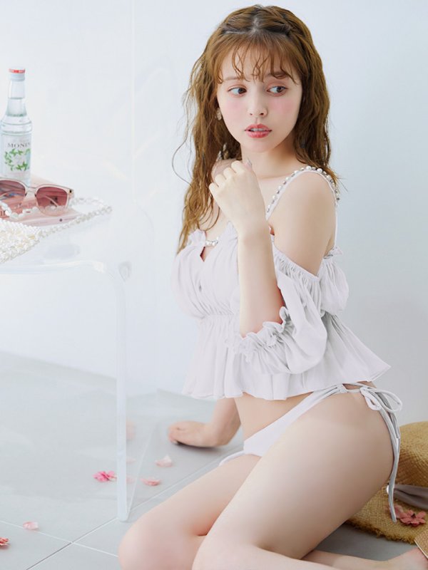 画像43: 【即日発送】【ビキニ】【水着】 パフスリーブフリルビキニ  2点セット[FB01]M282dzp (43)