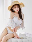 画像18: 【ノベルティ対象】【予約 / 6月下旬発送予定】【ビキニ】【水着】 パフスリーブフリルビキニ  2点セット[YMT]M282dzp (18)