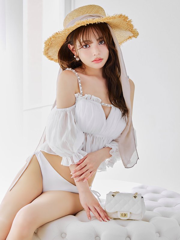 画像18: 【即日発送】【ビキニ】【水着】 パフスリーブフリルビキニ  2点セット[FB01]M282dzp (18)