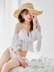 画像20: 【ノベルティ対象】【予約 / 6月下旬発送予定】【ビキニ】【水着】 パフスリーブフリルビキニ  2点セット[YMT]M282dzp (20)
