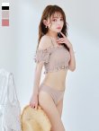 画像5: 【予約 / 6月下旬発送予定】【ビキニ】【水着】シャーリングオフショルビキニ  2点セット [YMT] (5)