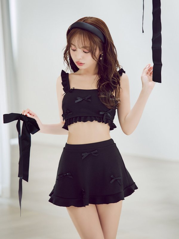 画像11: 【即日発送】【ビキニ】【水着】立体リボンフリルスカートビキニ  3点セット [YMT] (11)