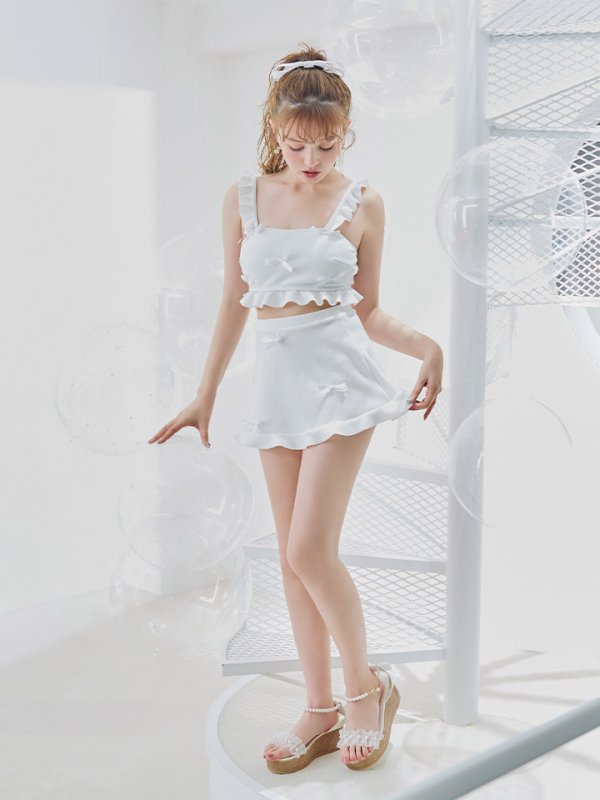 画像11: 【即日発送】【ビキニ】【水着】立体リボンフリルスカートビキニ  3点セット [YMT] (11)