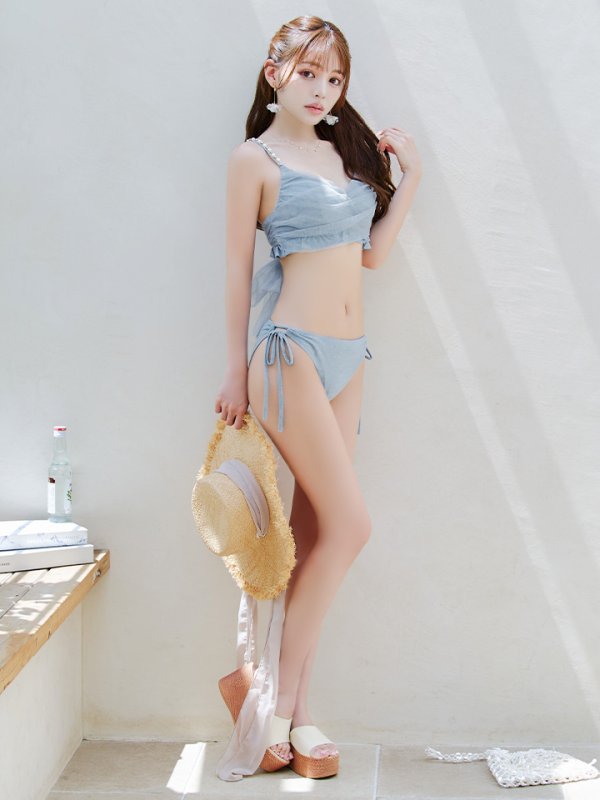 画像8: 【即日発送】【ビキニ】【水着】ラメチュールバックリボンビキニ [FB01] (8)