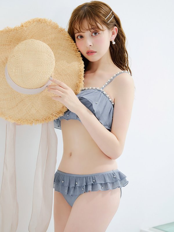 画像29: 【即日発送】【ビキニ】【水着】 ガーリーフリル×ビスチェ セットアップ ビキニ 2点セット[YMT] (29)