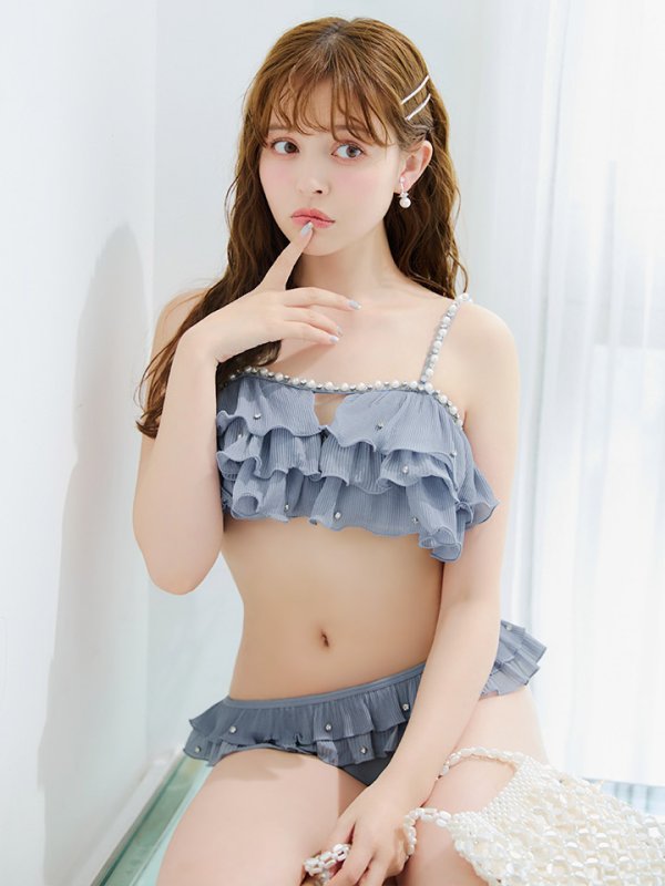 画像27: 【即日発送】【ビキニ】【水着】 ガーリーフリル×ビスチェ セットアップ ビキニ 2点セット[YMT] (27)