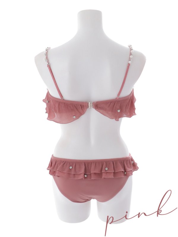 画像49: 【一部予約商品/6月上旬発送予定】【ビキニ】【水着】 ガーリーフリル×ビスチェ セットアップ ビキニ 2点セット[FB01] (49)