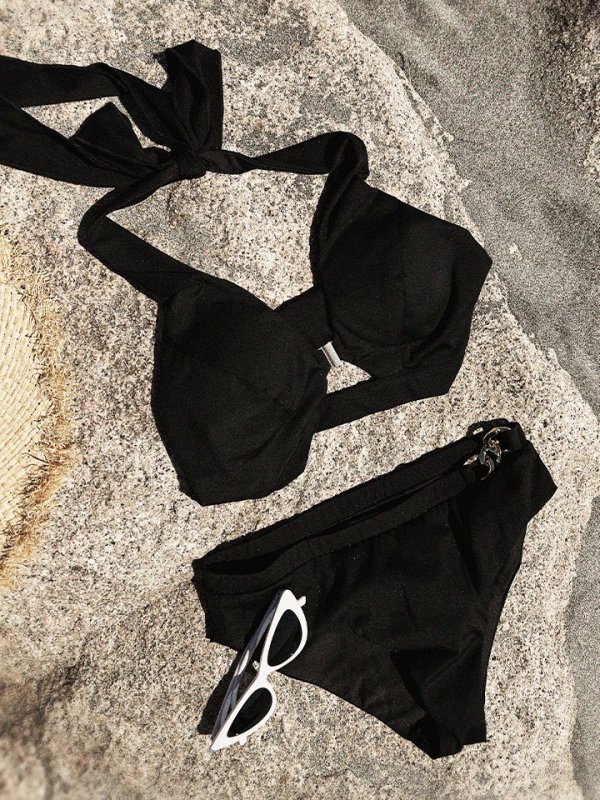 画像30: 【即日発送】【ビキニ】【水着】クロスホルターネックビキニ 2点セット [YMT] (30)