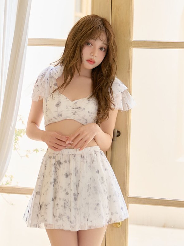 画像20: 【ビキニ】【水着】フラワーモチーフシアーリボンビキニ 3点セット [FB01]【予約 / 6月上旬発送予定】 (20)