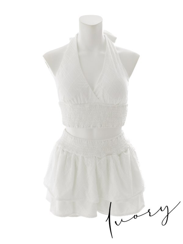 画像30: 【ビキニ】【水着】チェックレースホルターネックビキニ [FB01]【予約 / 6月下旬発送予定】 (30)