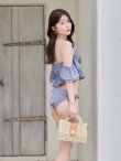 画像8: 【ビキニ】【水着】ホイップフリル・ビジューリボンオフショルスウィムウェア2点セット 2点セット[FB01]【予約 /6月下旬発送予定】 (8)