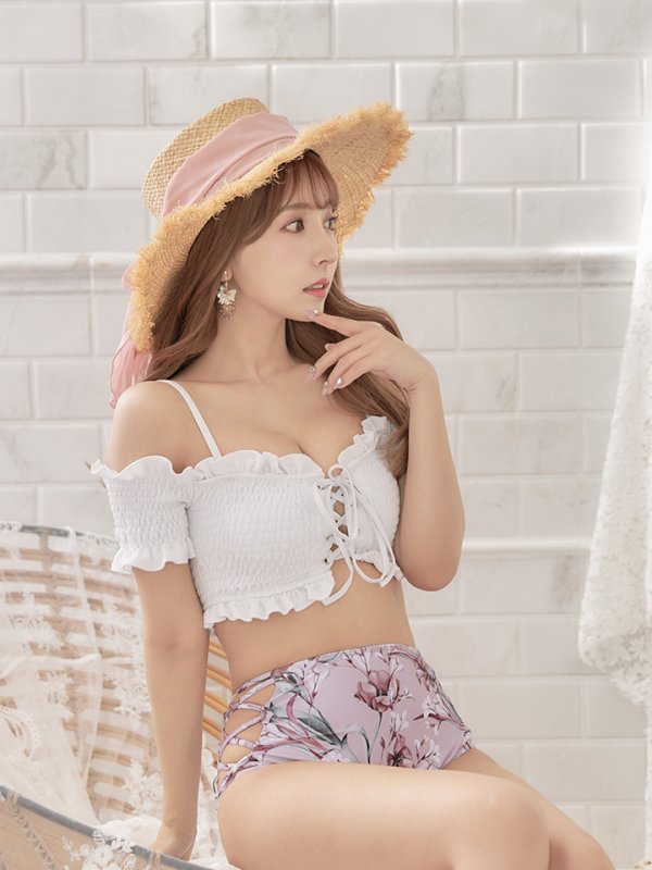 画像2: 【即日発送】【水着小物：帽子】カラーリボンストローハット[YMT] (2)