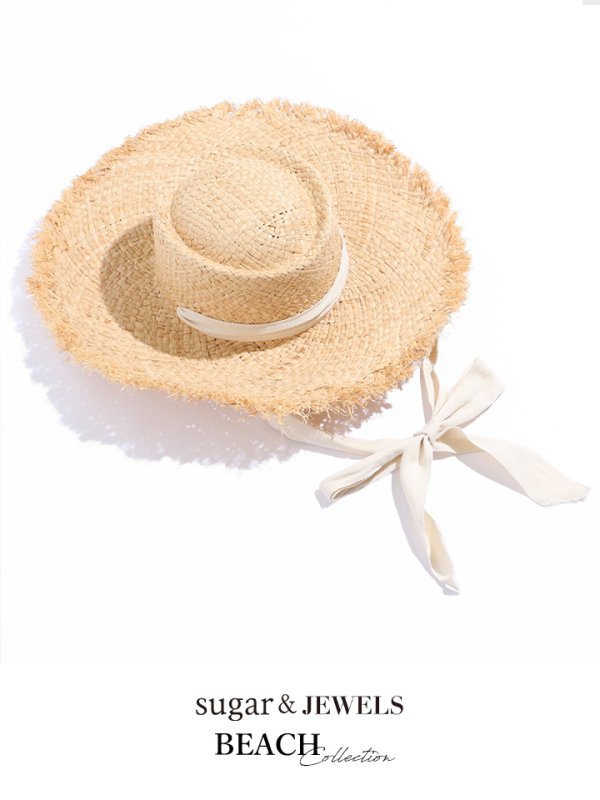 画像5: 【即日発送】【水着小物：帽子】麦わら帽子 / ハット / 帽子 / リボン [YMT] (5)