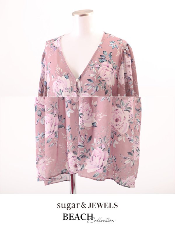 画像5: 【即日発送】【水着小物：カーディガン】アンティークフラワーカーディガン[FB01] (5)