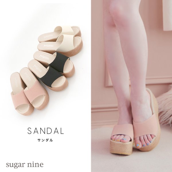 画像2: 【即日発送】【水着小物：ビーチサンダル】シンプルウェッジサンダル[YMT] (2)