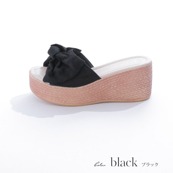 画像5: 【即日発送】【水着小物：ビーチサンダル】ピンクリボンウェッジサンダル[YMT] (5)