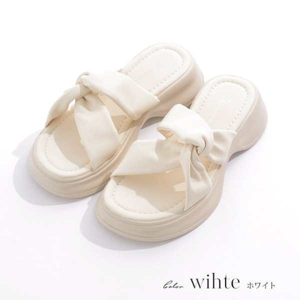 画像2: 【即日発送】【水着小物：ビーチサンダル】シンプル/ ツイストデザインサンダル[YMT] (2)