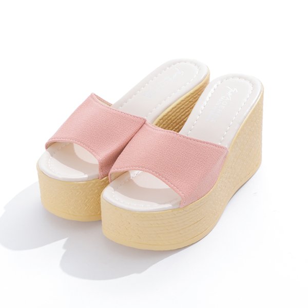 画像4: 【即日発送】【水着小物：ビーチサンダル】シンプルウェッジサンダル[YMT] (4)