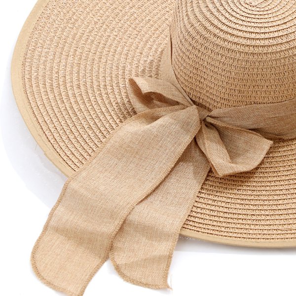 画像4: 【即日発送】【ビキニ】【水着小物：帽子】バックリボン/ シンプルストローハット[YMT] (4)