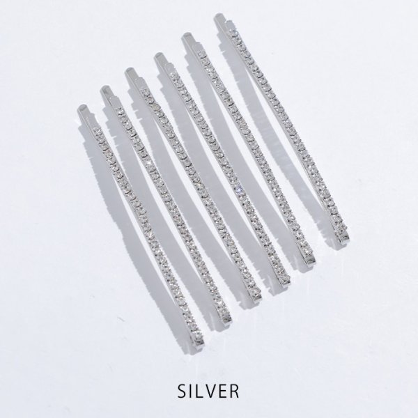 画像2: 【アクセサリー：ヘアアクセ】ビジューシルバーヘアピン【1カラー】[OF02] (2)