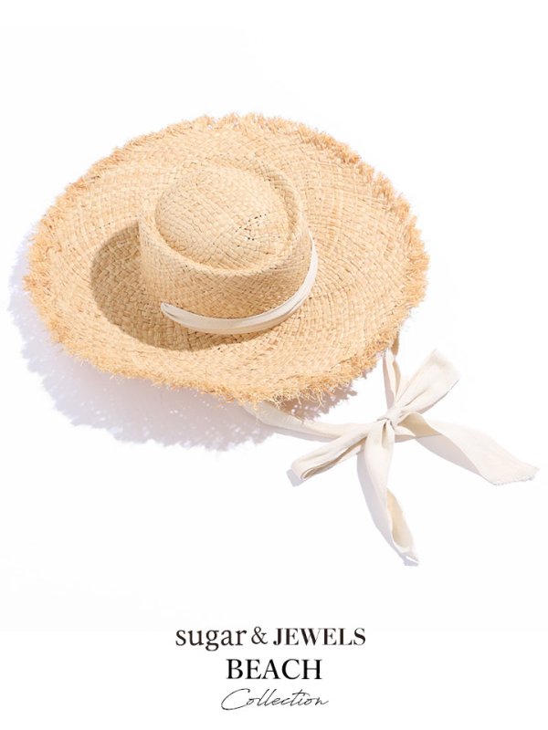 画像2: 【即日発送】【水着小物：帽子】麦わら帽子 / ハット / 帽子 / リボン  [YMT] (2)