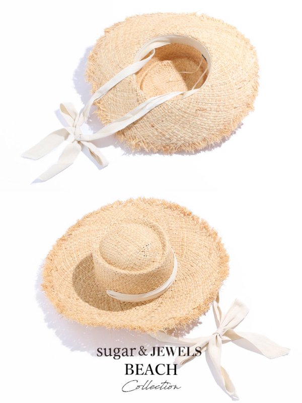 画像3: 【即日発送】【水着小物：帽子】麦わら帽子 / ハット / 帽子 / リボン  [YMT] (3)