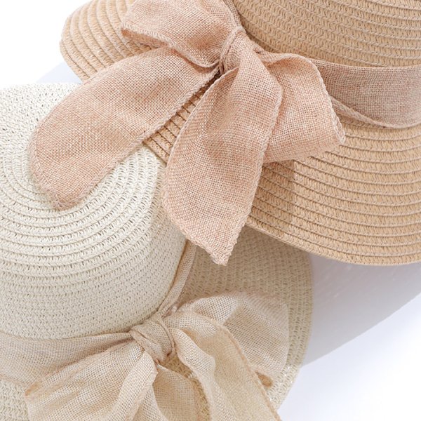 画像8: 【即日発送】【ビキニ】【水着小物：帽子】リボン付きシンプルストローハット[YMT] (8)