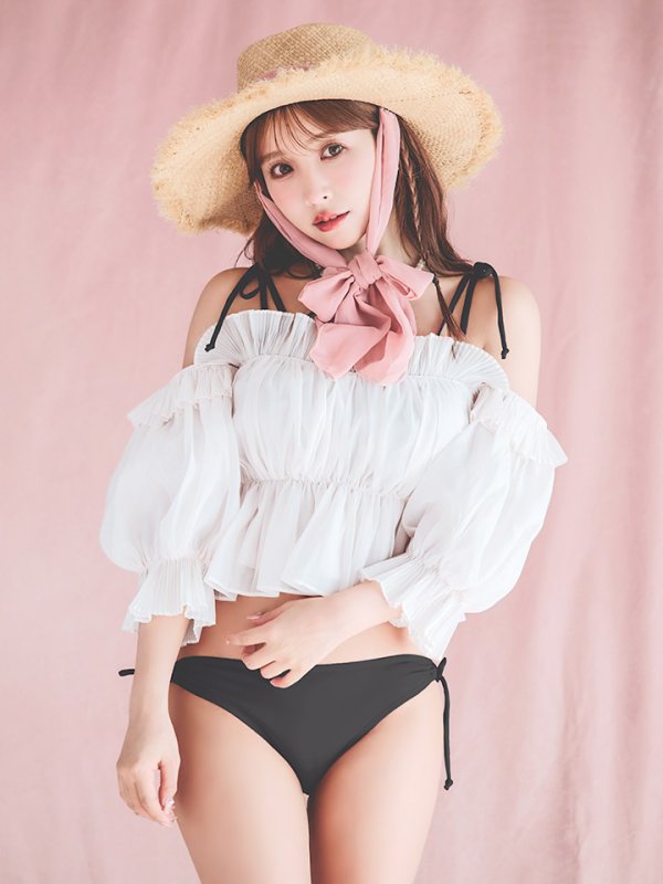 画像37: 【即日発送】【ビキニ】【水着】ショルダー紐シンプルビキニ 2点セット（MG-K018）[YMT] (37)