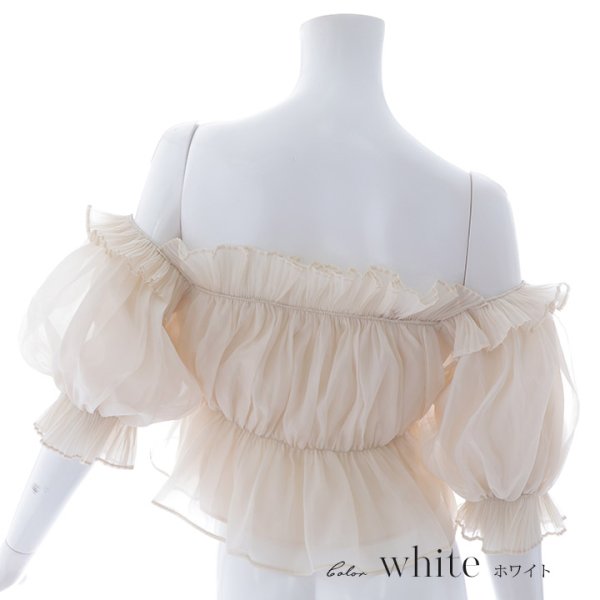 画像13: 【即日発送】【水着小物：カーディガン】シャーリング/オフショルトップス[YMT] (13)