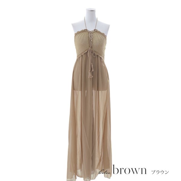 画像2: 【即日発送】【ビキニ】【水着小物：カーディガン】前開きベアパレオワンピース[YMT] (2)