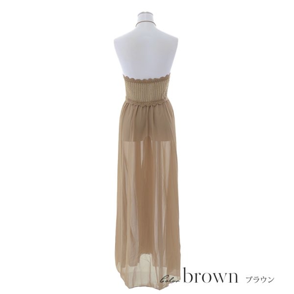 画像3: 【即日発送】【ビキニ】【水着小物：カーディガン】前開きベアパレオワンピース[YMT] (3)